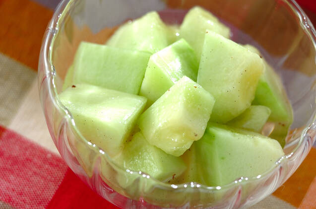 バニラ風味のメロンデザート