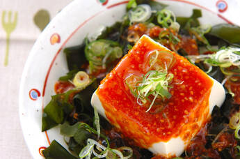 蒸し豆腐・甘辛みそ