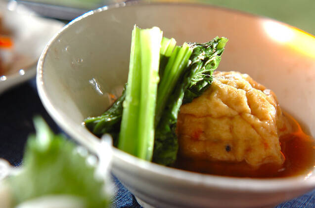 ひりょうずと青菜の炊き合わせ