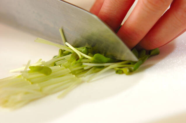 納豆と野沢菜の和風オムライスの作り方の手順3