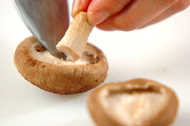 焼きシイタケのひとくちにぎりの作り方の手順1