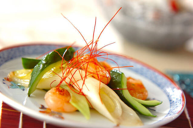 きゅうりと海老の炒め物