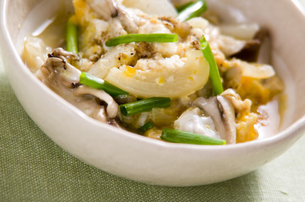 アサリとマイタケの卵とじ