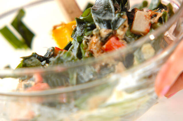 ワカメのカラシマヨ和えの作り方の手順4