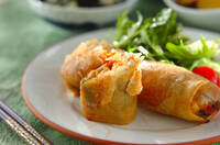 鶏ささみのパリパリ春巻き