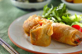 鶏ささみのパリパリ春巻き