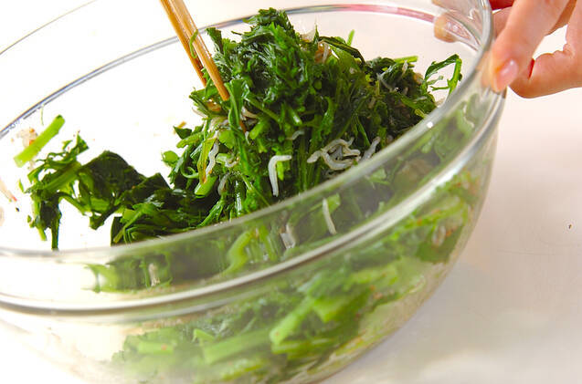 カラシ水菜のお浸しの作り方の手順4