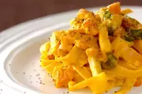 カボチャとベーコンのクリームパスタ