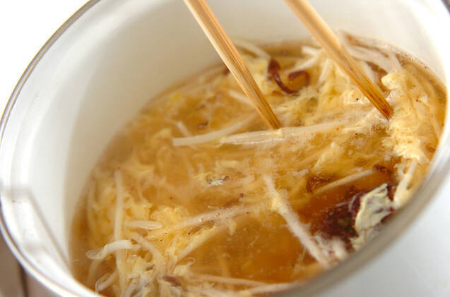 モヤシのふんわり卵スープの作り方の手順6