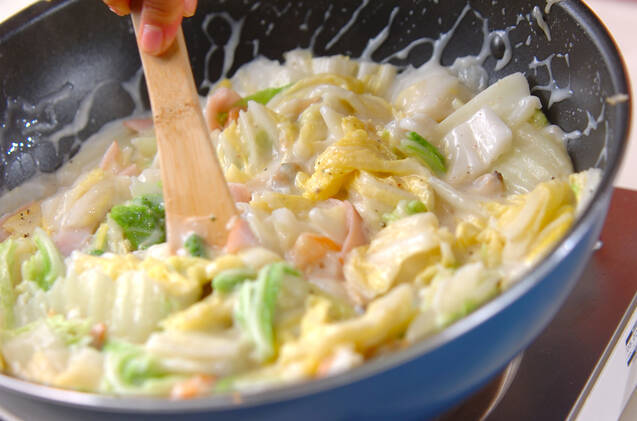 白菜の海鮮クリーム煮の作り方の手順9