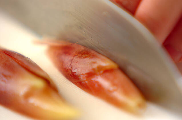 ミョウガのかきたま汁の作り方の手順1