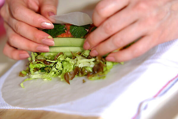 エビ卵焼き生春巻きの作り方の手順5
