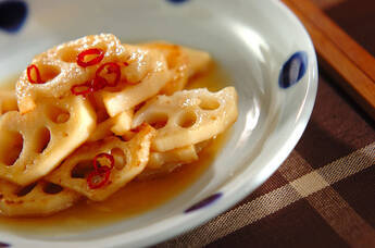 炒めレンコンの南蛮漬け