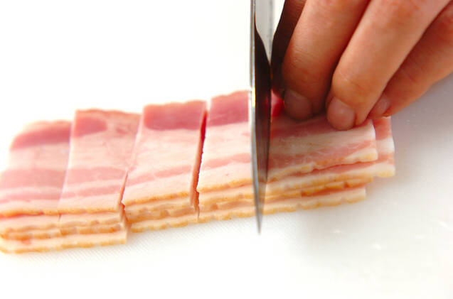 栗とベーコンのスープの作り方の手順1