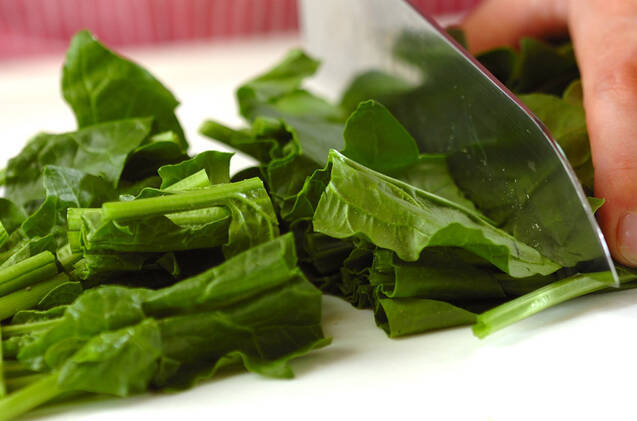 ホウレン草あんかけ豆腐の作り方の手順1