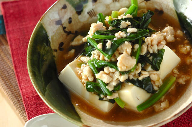 ホウレン草あんかけ豆腐