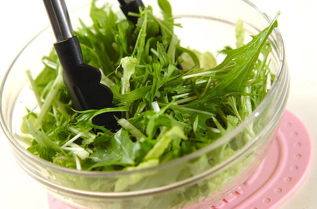 水菜と白菜の豆腐サラダの作り方の手順2