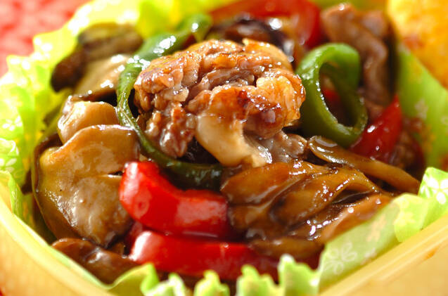 牛肉とマイタケの炒め物