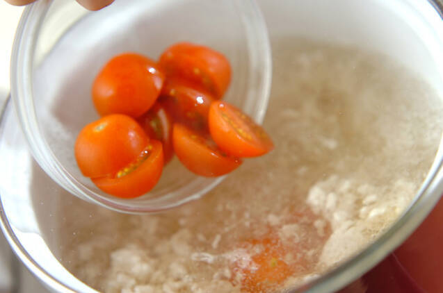ひき肉とトマトのスープの作り方の手順4