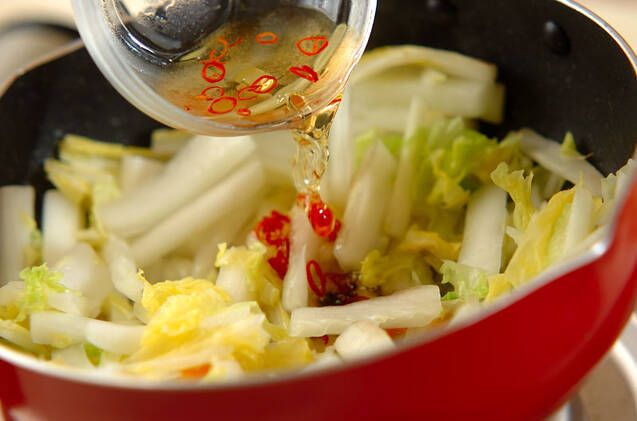 白菜とニンジンの甘酢炒めの作り方の手順6