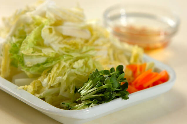 白菜とニンジンの甘酢炒めの作り方の手順1