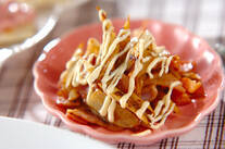 ゴボウとベーコンのカレー炒め