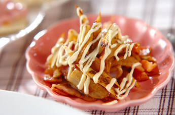 ゴボウとベーコンのカレー炒め