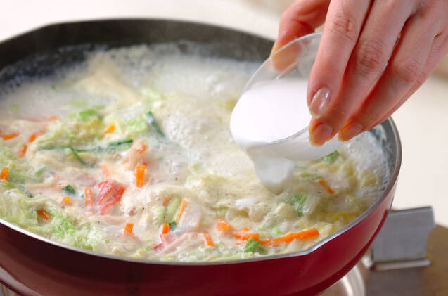 白菜の豆乳煮の作り方の手順4