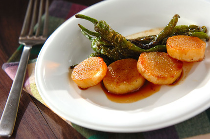 長芋と甘長唐辛子のソテー