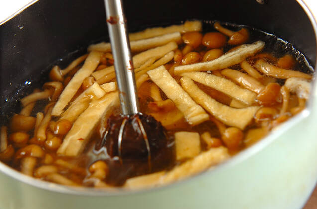 豆腐とナメコの赤出しの作り方の手順4