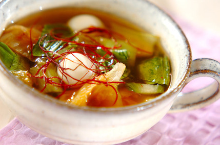 チンゲンサイの中華スープ