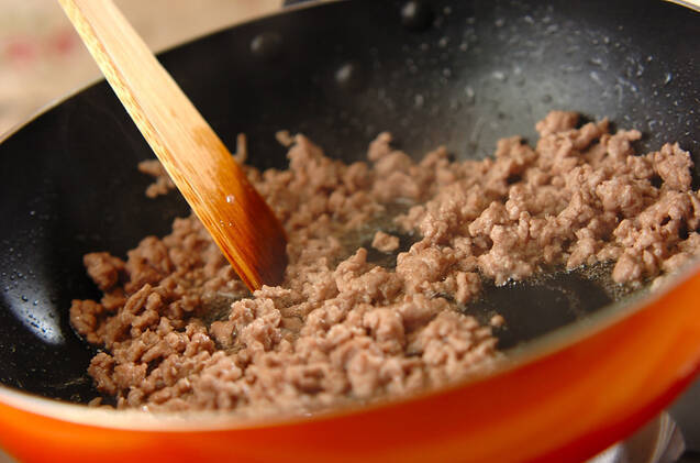 長芋麻婆丼の作り方の手順3