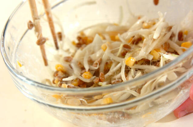 納豆とコーンの落とし揚げの作り方の手順5