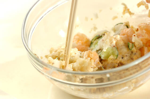 長芋とむきエビのサラダの作り方の手順5