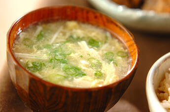 エノキのかきたま汁