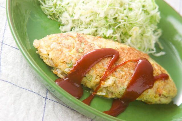 卵の混ぜ混ぜオムライス