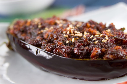 米ナスの肉みそ田楽