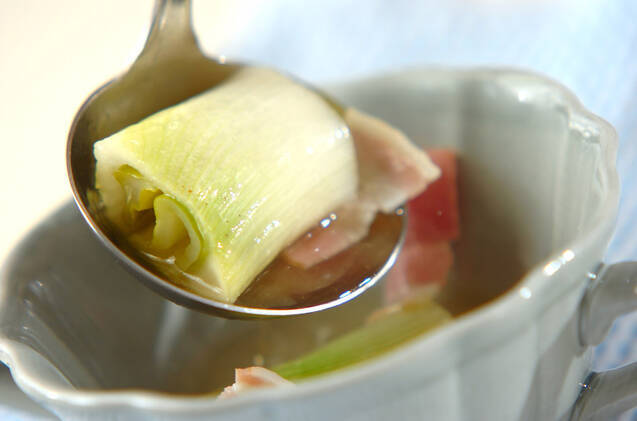 下仁田ネギのスープの作り方の手順4