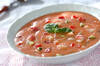 ころころ野菜とシーフードたっぷり！トマトの冷製スープの作り方の手順