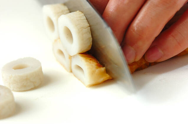 ちくわと紫玉ネギの酢の物の作り方の手順1