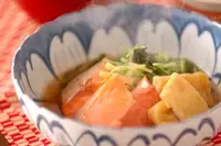 塩鮭と水菜の煮物