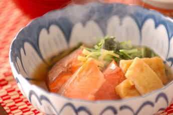 塩鮭と水菜の煮物
