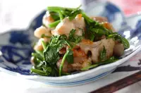 鶏肉とクレソン炒め