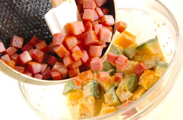 カボチャとハムのサラダの作り方の手順5