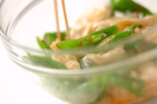 伏見とうがらし・湯葉とエビのからし和えの作り方の手順3