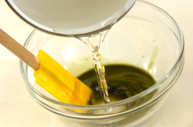 バナナ入り抹茶カンの作り方の手順4