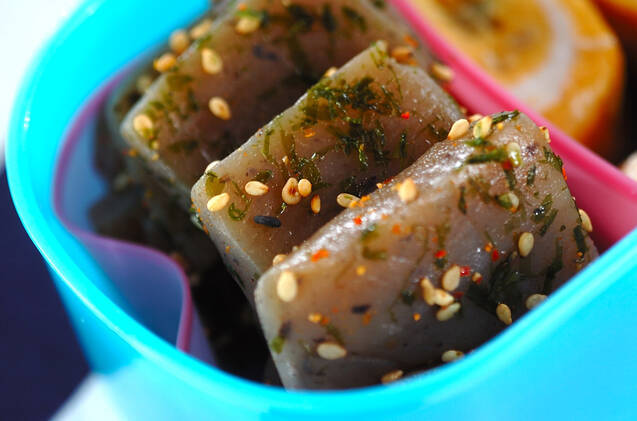 コンニャクの青のり和え