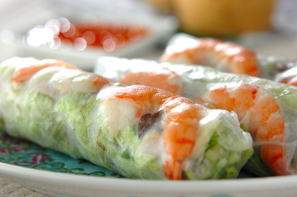 ゆで鶏の生春巻き