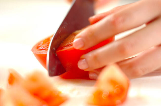 トマト入りマーボー豆腐の作り方の手順1