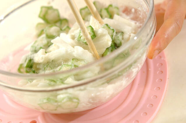 長芋とオクラのヘルシー焼き♪の作り方の手順2